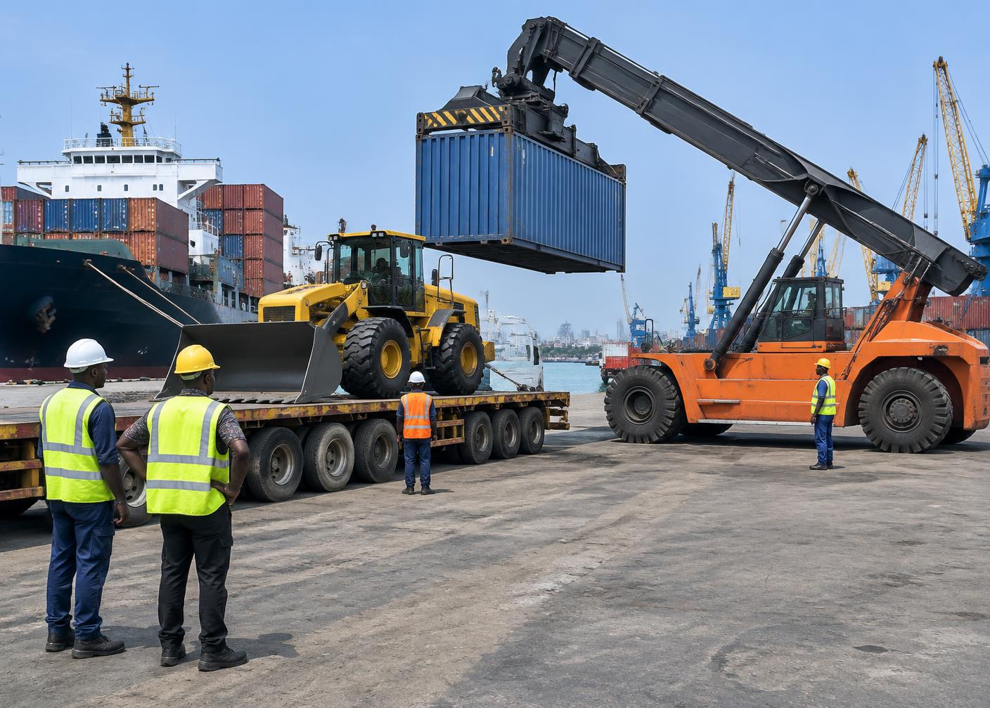 Machinery handling at Apapa, Lagos